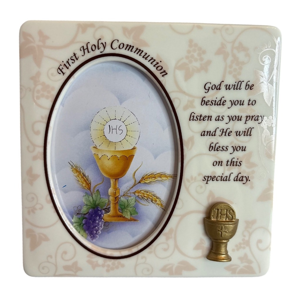 First‎ Holy Communion Photo Frame with Inspirational Verse Religious Gift
